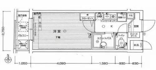 ラナップスクエア南森町【6階】の間取り
