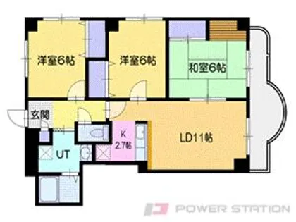 シャトー桜陽台【6階】の間取り