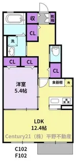 三光レジデンス F棟【1階】の間取り