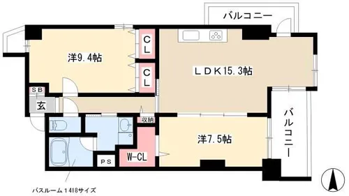 イーグルヘッド橦木【3階】の間取り