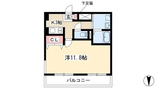 クレシェール大須【0808号室】の間取り