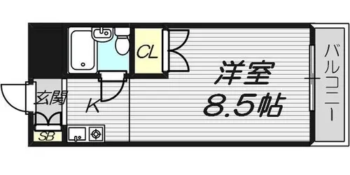 ベストレジデンス関大前1【3階】の間取り