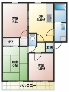 サンハイムみどりB【204号室】の間取り