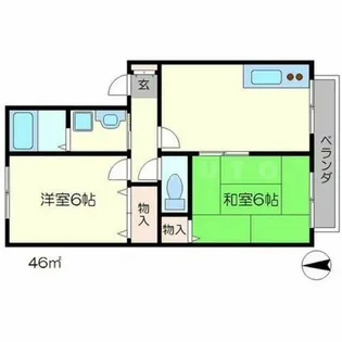 エスポワール岩倉【1階】の間取り