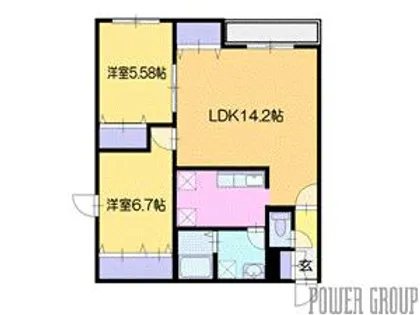 ライフライン19【4階】の間取り