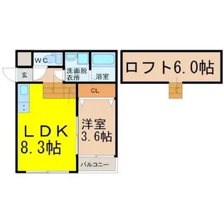 ハーモニーテラス白子町【205号室】の間取り