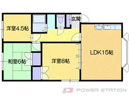 フリージアハイツB【1階】の間取り