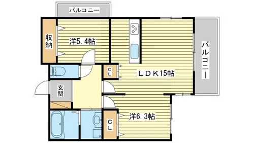 グラジオ元町プレミアム【206号室】の間取り