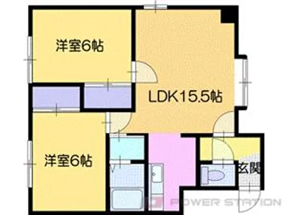 シャトー恵庭(シャトー青木)【2階】の間取り