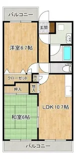 レジデンス原田【306号室】の間取り