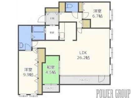 カルム宮の森ハウス【2階】の間取り