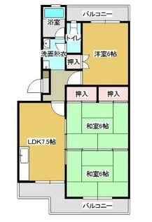 快田ハイツ【406号室】の間取り