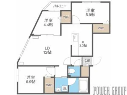 ビッグレジデンス旭ヶ丘【5階】の間取り