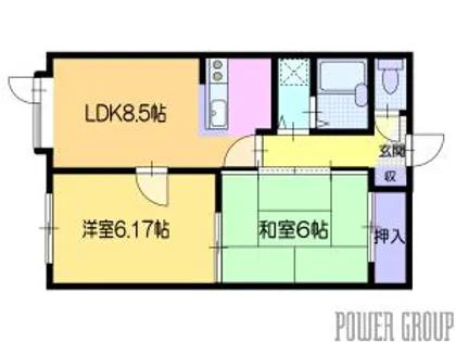 インペリアル25A【2階】の間取り