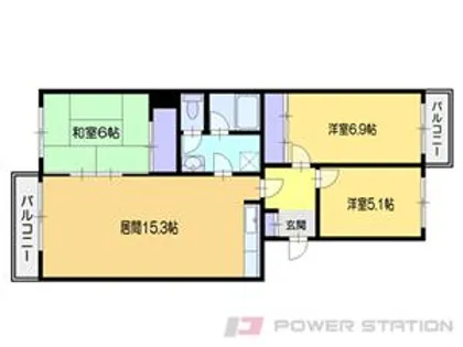 若竹グランドハイツ【4階】の間取り