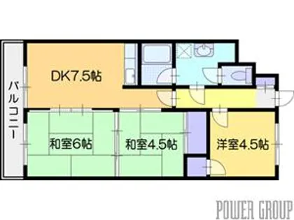 野幌ハイツ【1階】の間取り