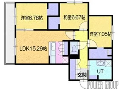 ピオネロ恵庭Ⅱ D棟【1階】の間取り