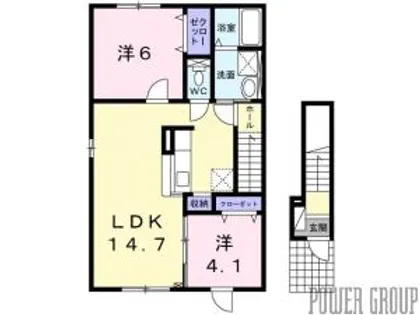 リバティ パー オン【2階】の間取り