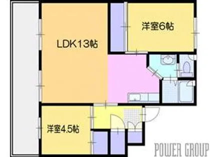 ビレッジハウス江別2号棟【3階】の間取り