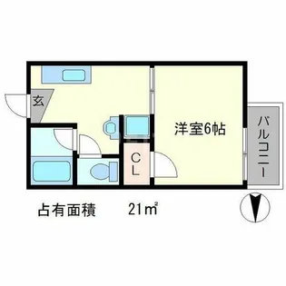 サニーコーポ岡崎【1階】の間取り