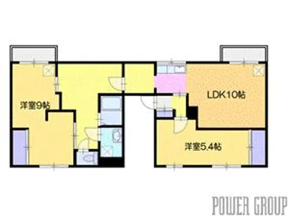 ビレッジハウス野幌1号棟【4階】の間取り