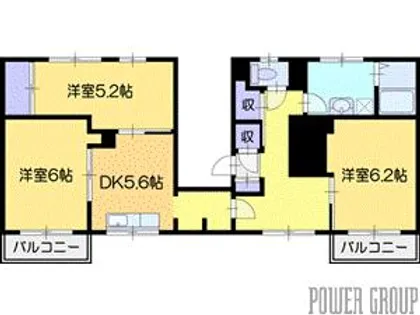 ビレッジハウス野幌13号棟【1階】の間取り