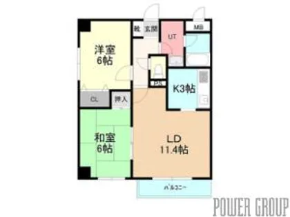 デラシオン協和Ⅲ【2階】の間取り