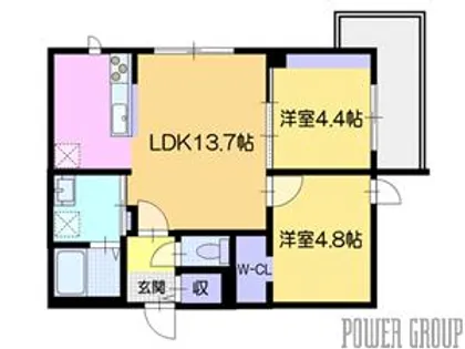 仮)キャトルラヴィ【5階】の間取り