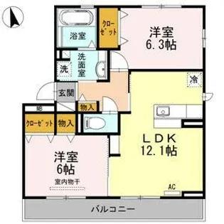 プランドール【301号室】の間取り