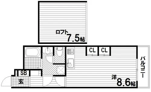 Badge新長田【5階】の間取り