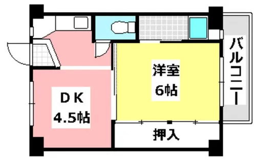 ビレッジハウス高田1号棟【405号室】の間取り