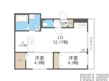 パレス楸【3階】の間取り