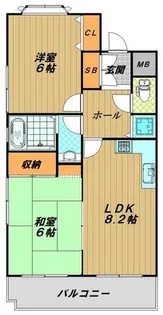 トーカンマンション須磨月見山【3階】の間取り