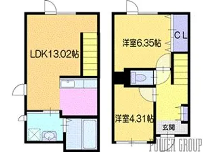 北海道千歳市末広1丁目【テラスハウス】の間取り