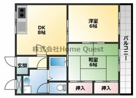 サンパレス八尾【4階】の間取り