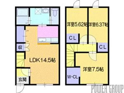 北海道千歳市朝日町3丁目【テラスハウス】の間取り