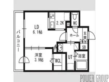 アルファスクエア北12西3【1階】の間取り