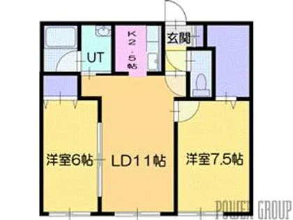 2LDKの間取り画像