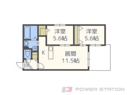 グランディーヴァ【1階】の間取り