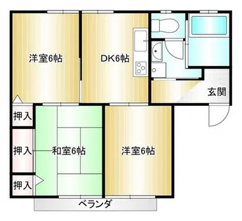 クレフィーヌ【201号室】の間取り