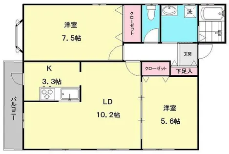 ロルスク・ボヌール【201号室】の間取り