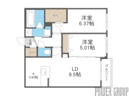 BPRレジデンス二十四軒【5階】の間取り