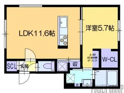 ノルフィーノ美園III【2階】の間取り
