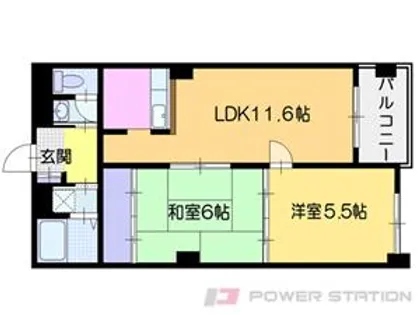 ブランシェ竹栄【5階】の間取り
