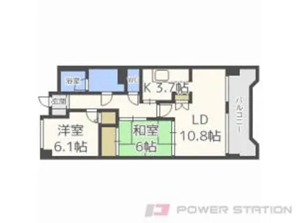 アジエステート大通西プラザ【10階】の間取り