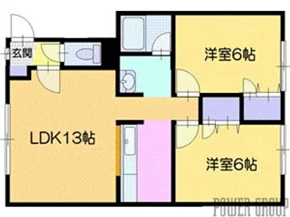 セントラルリヴァー【3階】の間取り