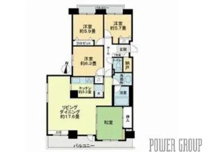 エスセーナ北10条ルネス【9階】の間取り