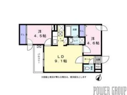 2LDKの間取り画像