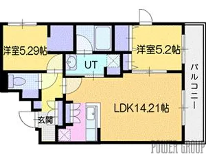 ピオネロ恵庭Ⅳ【3階】の間取り