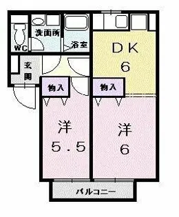 ピーコック・ブルー【1階】の間取り